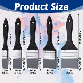 5 Pieces Silicone Paint Brush Set, Color Shaper Silicone Brushes Flat Flexible Painting Tool for Acrylic Water Based Paints Gouache Oil (1 Inch, 1.5 Inch, 2 Inch, 2.5 Inch, 3 Inch)