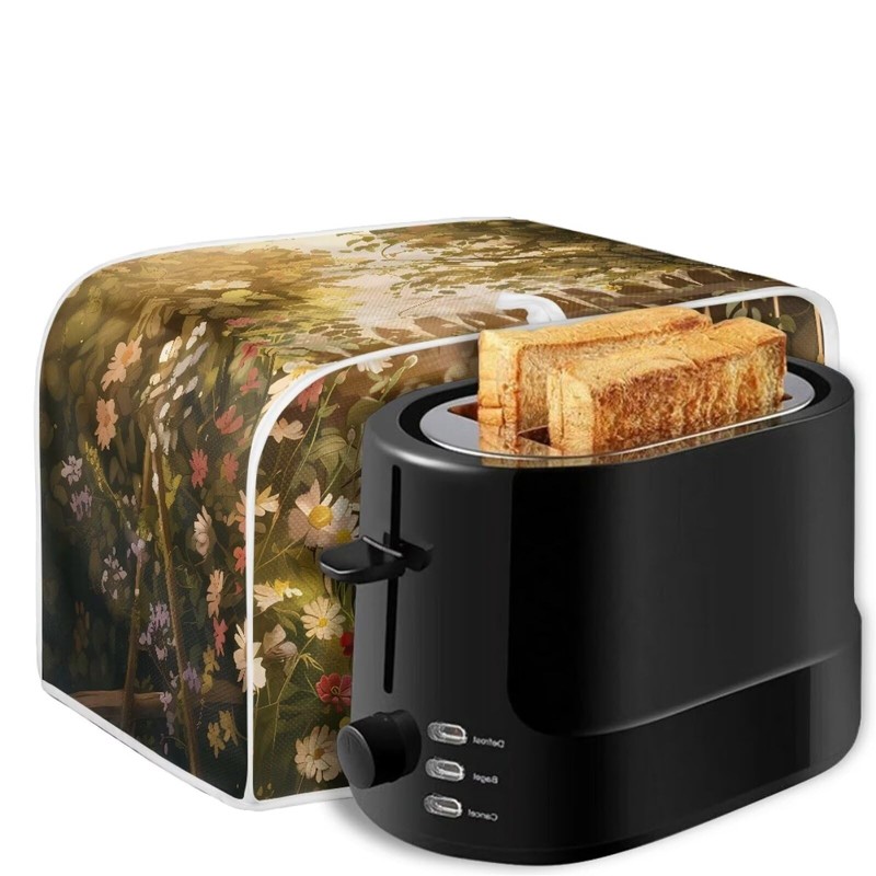 Lotusorchid Rooster Toaster 4 Slice Cover Dust for Kitchen, Daisy