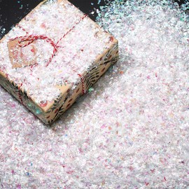 Sparkle Holographic Confetti Iridescent Confetti Radium Color Metallic Foil Confetti Bag for Christmas New Years Disco Party Table Decoration Craft Chunky Glitter for Nails Jewelry Making, 160G