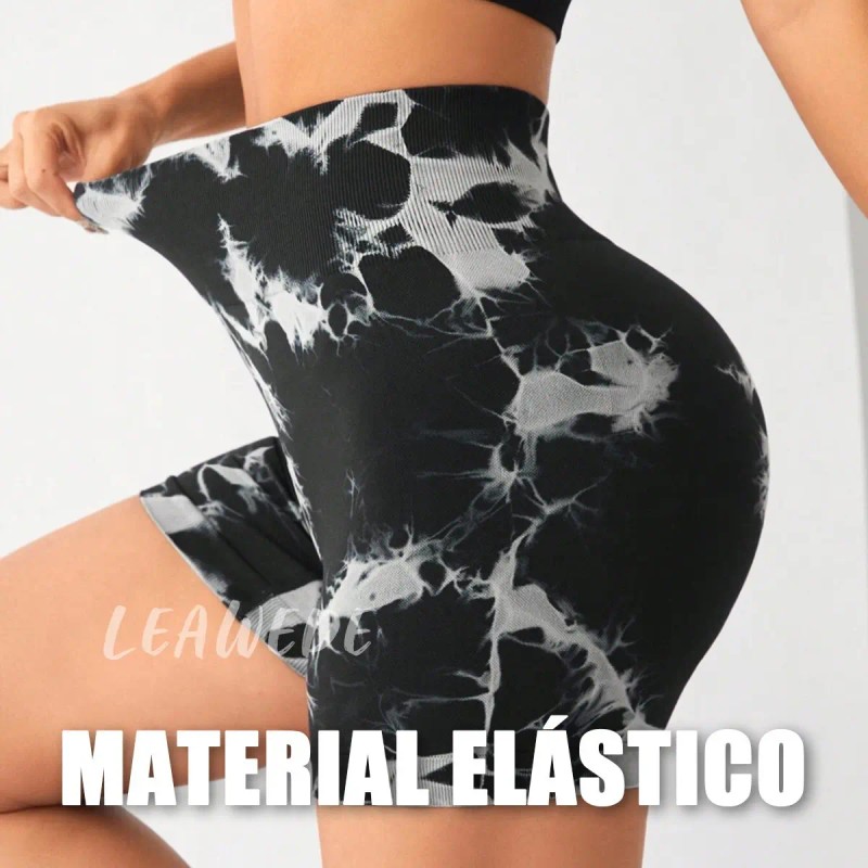 Leawede - 3pzs Leggins Deportivos Mujer Para Yoga,tie-dye Ropa Gym