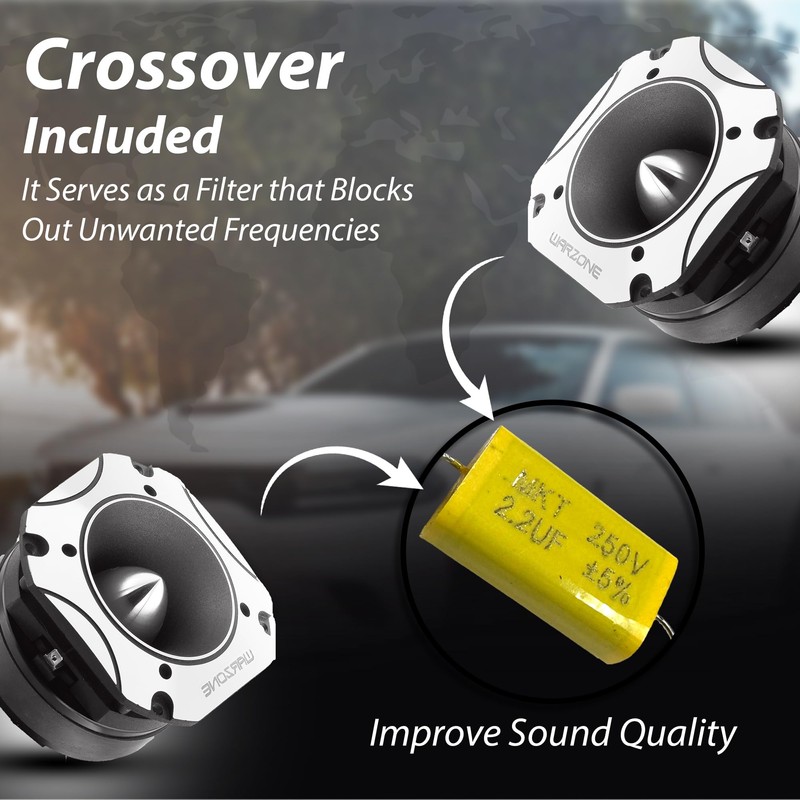 Warzone WZ60TW 4.02-Inch Super Tweeter Speaker, 4 Ohm, 1600W Max