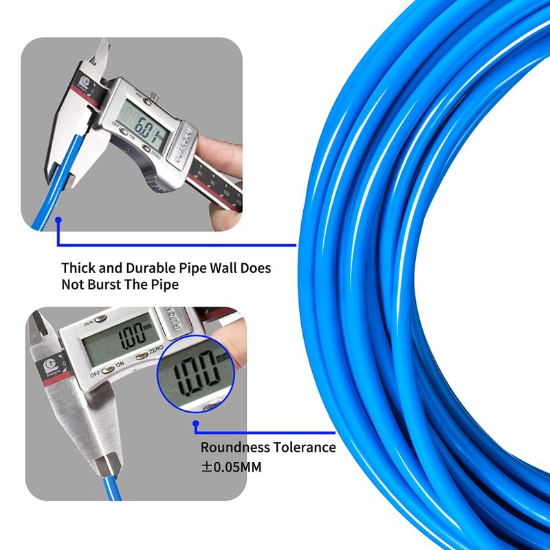 CGELE Pneumatic Tubing Blue PU Air hose Pipe Tube Kit