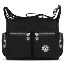 TIBES Fashion Women Nylon Shoulder Bag Waterproof Crossbody Purse Organize Travel Messenger Bag