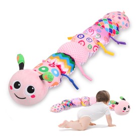 Baby Girl Toys 0-6 Months - Tummy Time Gifts Stuffed Sensory Caterpillar Toys for 0-3 3-6 6-9 6-12 Months Newborn Infant Rattles Crinkle Textures Soft Plush 3 4 5 6 7 8 9 10 Months Boys Girls Present