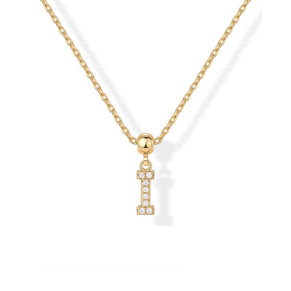 PAVOI 14K Yellow Gold Plated Sliding Adjustable Cubic Zirconia Initial