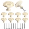 Ainiv Pack of 10 Drawer Handles, Cupboard Knobs, Flower Pattern,