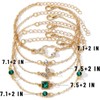 Gold Bracelets for Women, 14K Gold Plated Dainty Layered Chain