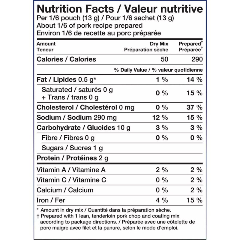 Kraft Shake 'n Bake Crispy Pork Coating Mix, 160g/5.6 oz.