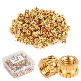 120pcs 3D Printing Threaded Insert, M4x4x6mm M4 Femeal Knurled Brass Nuts Internal Thread Heat Embedment Nut for 3D Printer Parts Plastic Shell