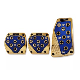 1clickautoacc 3 Pcs Blue Gold Manual Car/Suv Brake Gas Foot Pedal Pads Covers