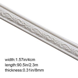 Border Wallpaper Decorative Border Stick Elegant Floral Molding Wall Trim Line Sticker for Bathroom Living Room Kitchen and Bedroom Wall