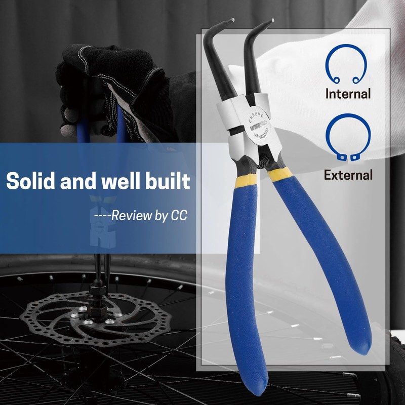 7 Inches Snap Ring Pliers, Internal Circlip Pliers with Bent