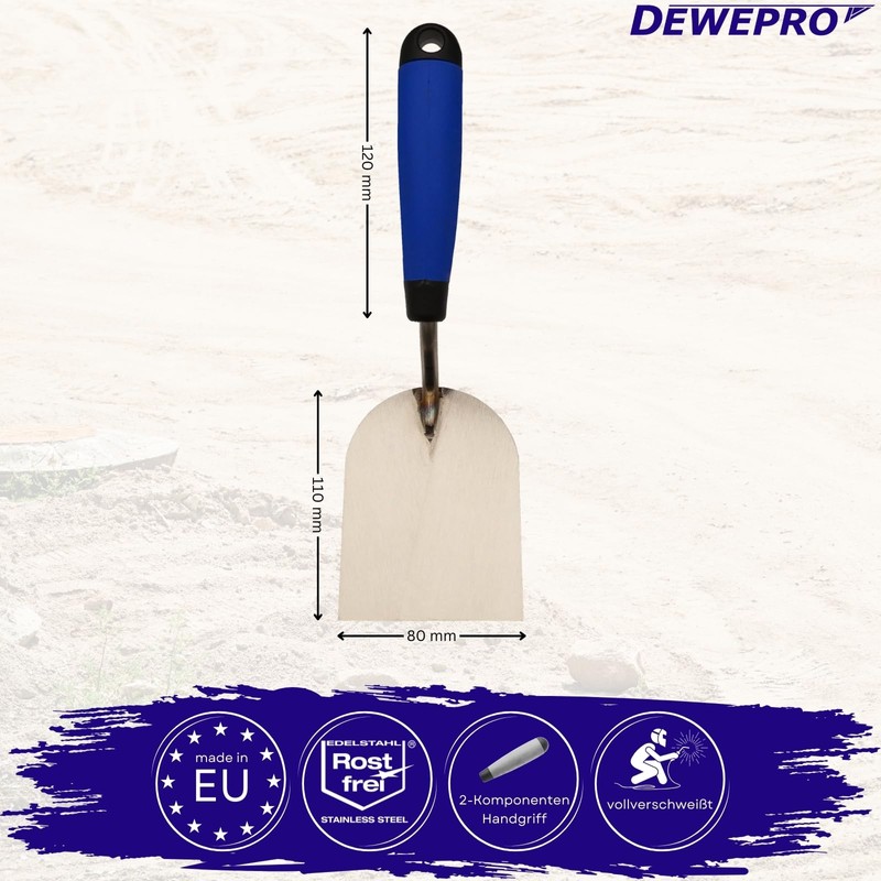 DEWEPRO Plaster Spatula 80 mm - Professional Spatula with Stainless