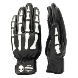 HELL PATROL BLACK_Stiffcon Genuine Leather Motorcycle Gloves Hell Patrol Black (L)