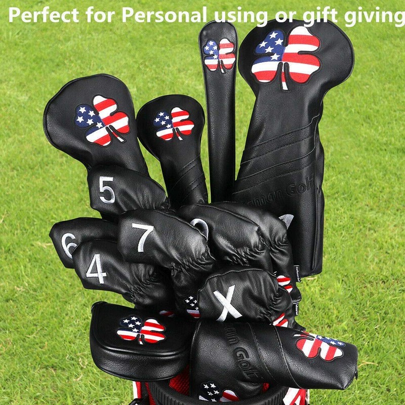 Craftsman Golf 11pcs /Set (4,5,6,7,8,9,A,S,P,L,X) USA US Flag Clover Leather