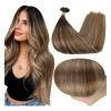 Full Shine Extensiones Cabello Natural Ombre Con Raíces Oscur 14in