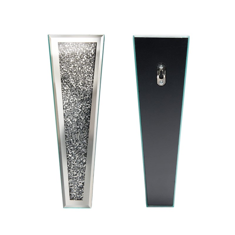 Crystal Wall Vase Hanging Flower-vase - Silver Crushed Diamond Mirrored
