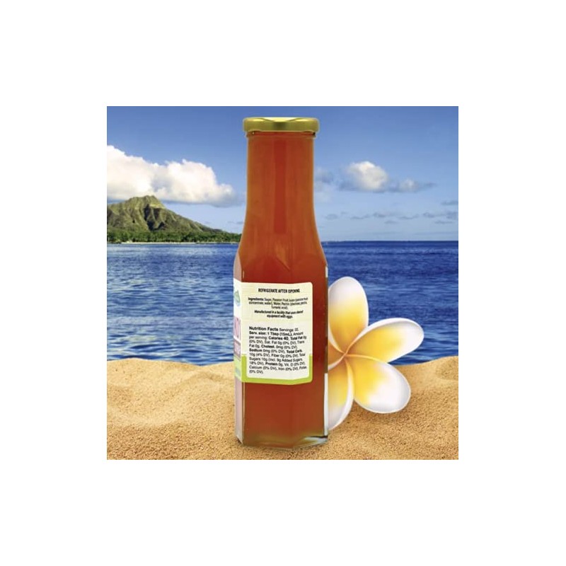 Dip Into Paradise Gourmet Lilikoi Syrup, Passion Fruit Syrup, Made