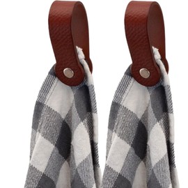 Brute Strength - Magnetic Towel Holder Leather - Cognac - 2 pcs - for Kitchen, Bathroom, Bath, Hook