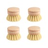 Tabanzhe Wooden Washing Up Brushes-4PCS Replacement Brush Heads for Bamboo
