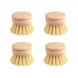 Tabanzhe Wooden Washing Up Brushes-4PCS Replacement Brush Heads for Bamboo Dish Brush Scrubber Brushes Interchangeable Soft Bristle Refills for Washing and Cleaning