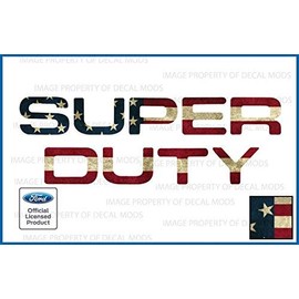 Decal Mods 2008-2016 Hood/Grille Letters Inserts Inlays Decals Stickers for Ford Super Duty F250 F350 F450 (2008-2016) (Thin Decal) American Flag - Worn