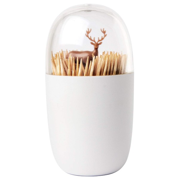 Deer Meadow Toothpick Holder by Qualy Design. Brown Color. Unique Home Design Decoration. Unusual Gift.