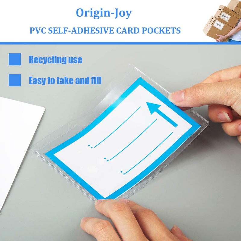 Origin-Joy 35 PCS Self Adhesive Index Card Pockets with Top