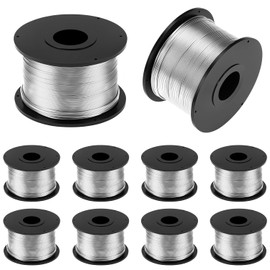 QWORK Rebar Tie Wire Tool Coils, 10 Rolls 1/32" (0.8 mm) x 360 ft Tie Wire Coil, 3600 Ft Total for Automatic Twister Machine
