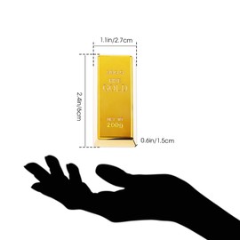 Vaulted Skulls & Co Fake Gold Bar - Replica 200g Gold Bar Novelty - Pirate Party Decorations - Size 2.4L X 1.1W X 0.6H inches | Hollow