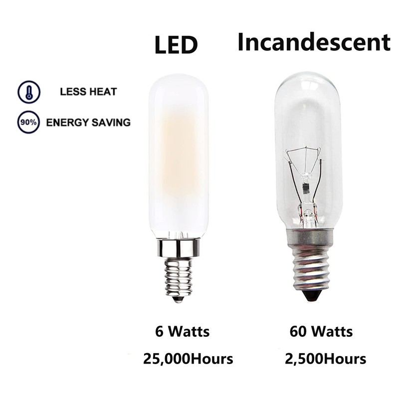 T6 Edison Bulb 60W/6W 3000K Soft White Modern Chandelier Bulbs,