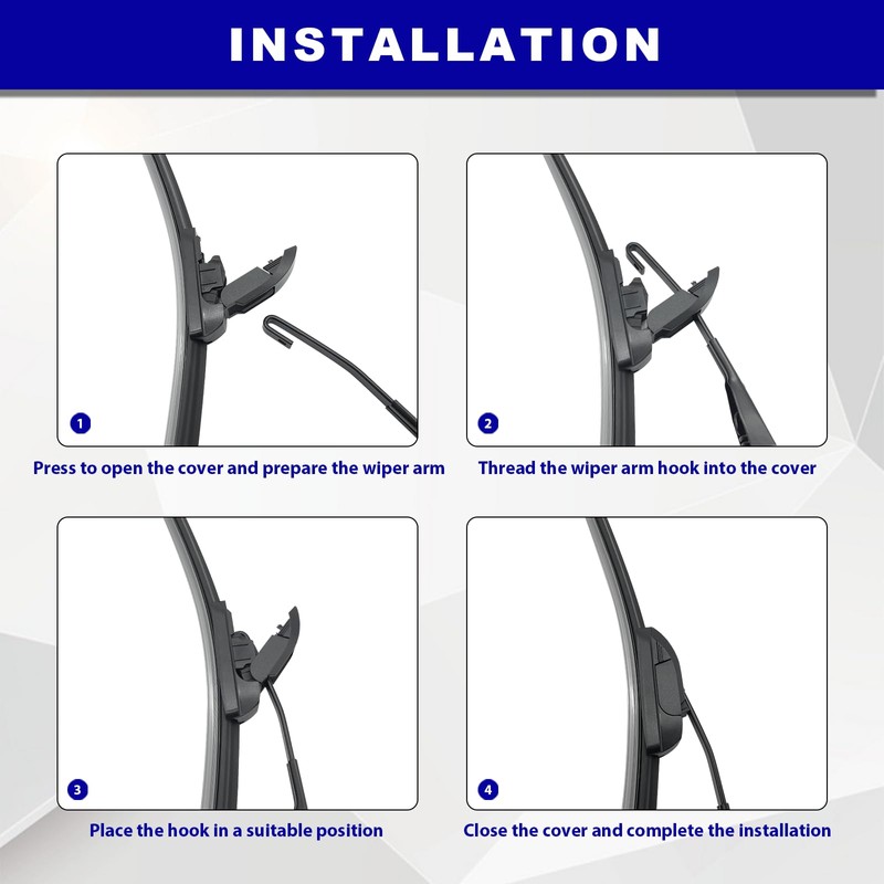 Engraze 24 18 Inch Windshield Wiper Blades for U/J Hook,