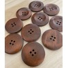 10 Round Brown Wooden Buttons Big Wooden Button 30mm with