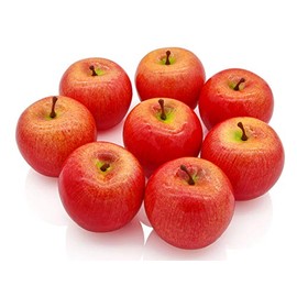 JEDFORE Fake Apples Artificial Red Apples Simulation Lifelike Fruit Set for Home House Kitchen Wedding Party Decoration Photography (8Pcs)