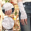 TeeYee Women's Floral Lace Elbow Length Arm Sleeves - White
