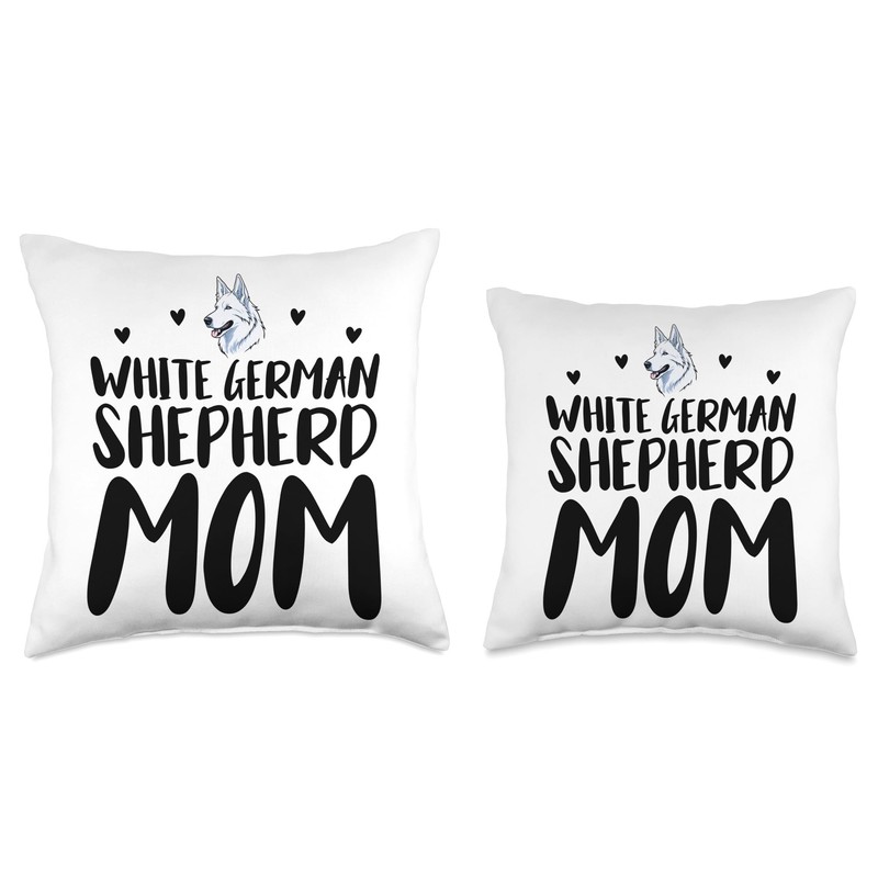 White German Shepherd Mom Funny White German Shepherd Throw Pillow