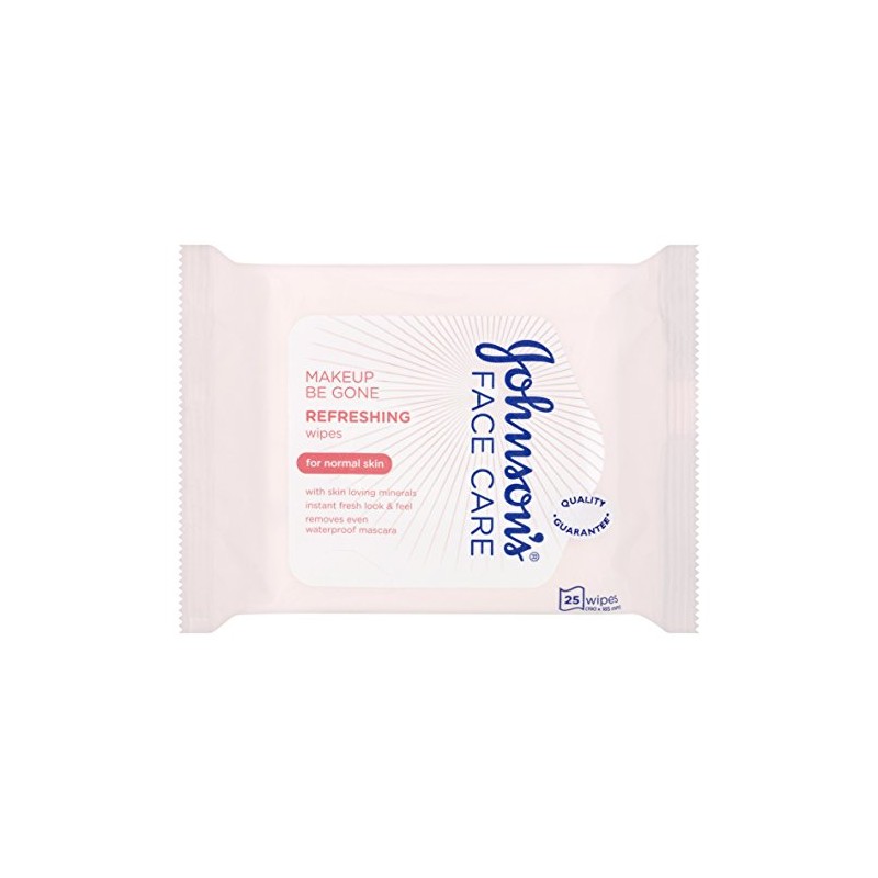 Johnson's Face Care Makeup Be Gone Refreshing Wipes, Pack of