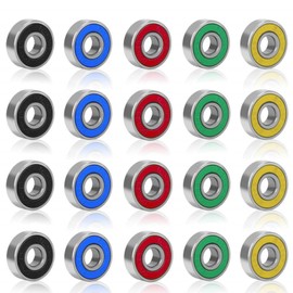 GAIVEK 20 Pcs 608RS Skateboard Bearings,Roller Skate Wheels Scooter ABEC-9 Rubber Sealed Metal Spare Bearing for Four-Wheel Longboard Stunt Scooters Inline Skates (Colorful)