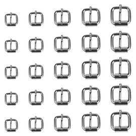 Coolty Pack of 75 Metal Roller Buckles, Belt Hardware Pin Buckle for Bags, Leather Belt, Hand DIY Accessories, 5 Sizes - 13 mm, 16 mm, 20 mm, 25 mm, 32 mm