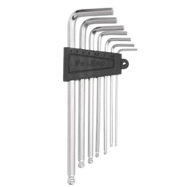 sourcing map 7pcs Ball End Hex Key Wrench Set 1.5/2/2.5/3/4/5/6mm 45# Steel L-Shape Hexagon Metric Wrenches Repairing Tool for Home DIY Bike Motorcycle Repair