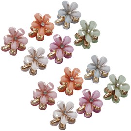 Audiophan Hair Clip Mini Flower Hair Claw Small Bite Clip Cute Hair Clip Hairpin Small Adult Cute Hair Clip Hair Accessory 6 Colors x 2 Pieces Set of 12