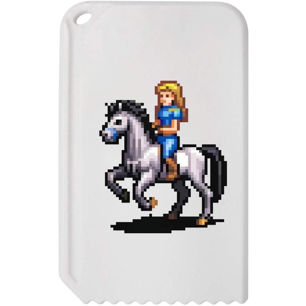 Azeeda 'Pixel Art Girl Riding Horse' Plastic Ice Scraper (IC00034152)