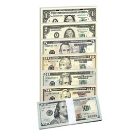 CHUNLINLAODA 140 Pcs Prop Money Fake Notes, Fake Money, Toy Money, Kids Toy, Dollar Bills, Children Dollars Items, For Movies, Advertising, Play, Birthday Party, Fancy Dress, Board Games (Brown)