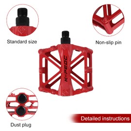 Aluminum Cycling Bike Pedals,9/16 inch Bicycle Pedals Bike for Road/Mountain/MTB/BMX Bike with Super Bearing Pedals Lightweight Stable Plat with Anti-slip Cycling Bike Pedal
