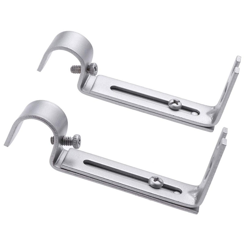VORCOOL 2PCS Adjustable Curtain Rod Brackets Curtain Drapery Ring Hook