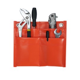 KUNN Firefighter 4-Pocket Tool Pouch Inside Turnout Coat Bunker Pocket Durable Tool Organizer with 2-Eyelet, Orange