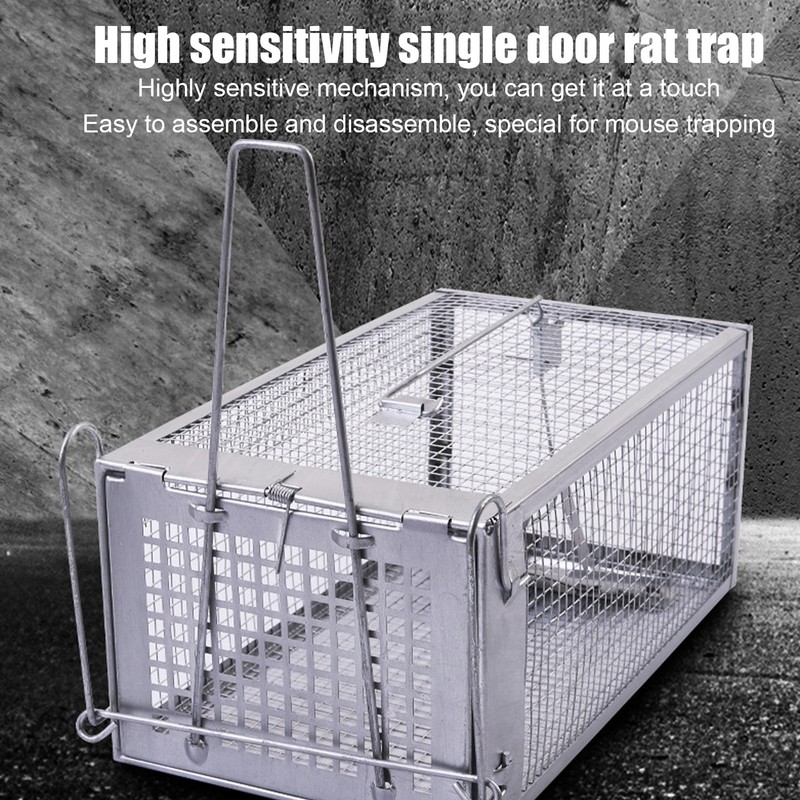 Iron Rat Mouse Trap Cage Single Door Live Animal Trap