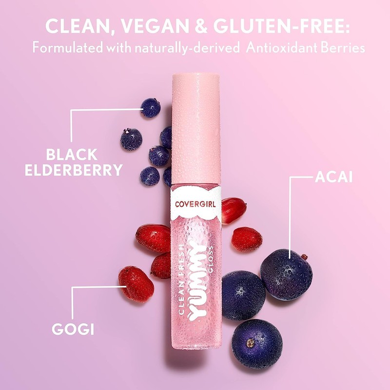COVERGIRL Clean Fresh Yummy Lip Gloss, Sheer, Natural Scents, Vegan