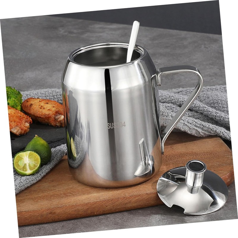 Mobestech Stainless Steel Oil Jars for Kitchen Ml Seasoning Bottle