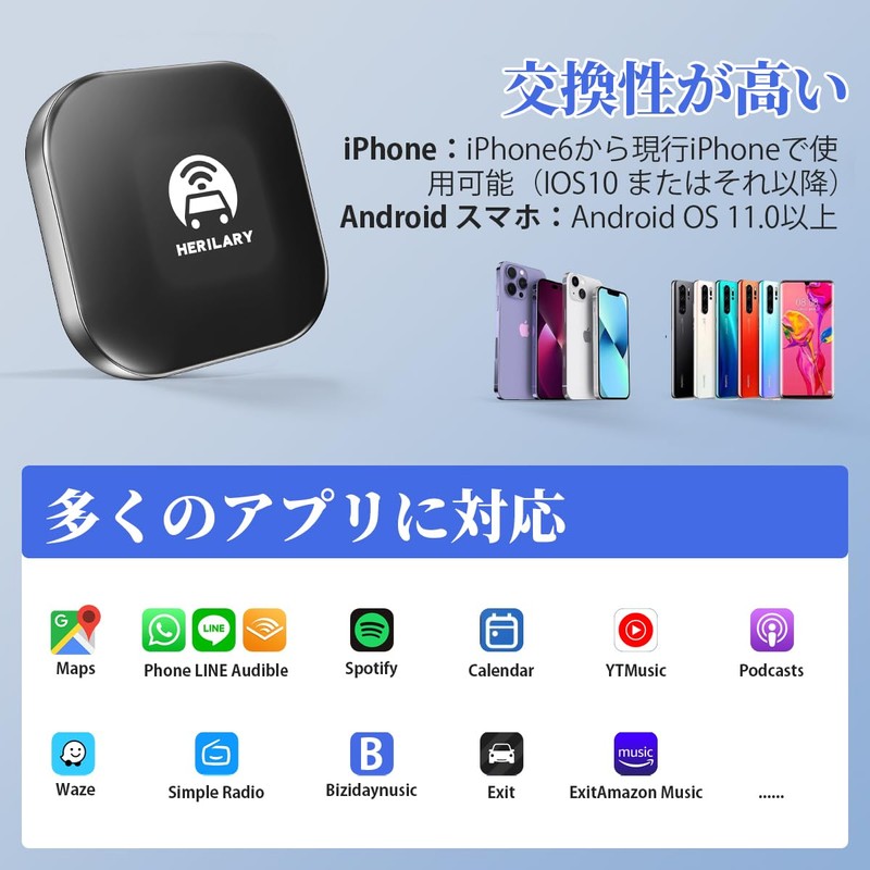 2 in 1 Wireless CarPlay and Android Auto Adapter, CarPlay